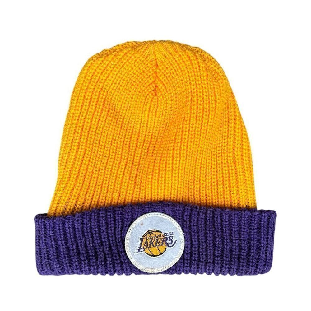 Mitchell & Ness Los Angeles Lakers Knit Beanie Hat Unisex Winter Cap